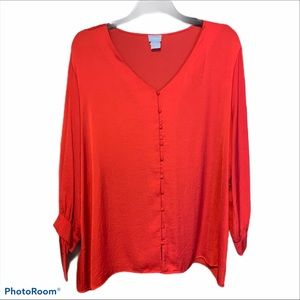 Chico’s  size 3 bright red button-down blouse